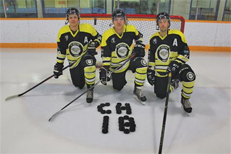 Eric LeBrun, Adam Huberdeau, and Brett Rey