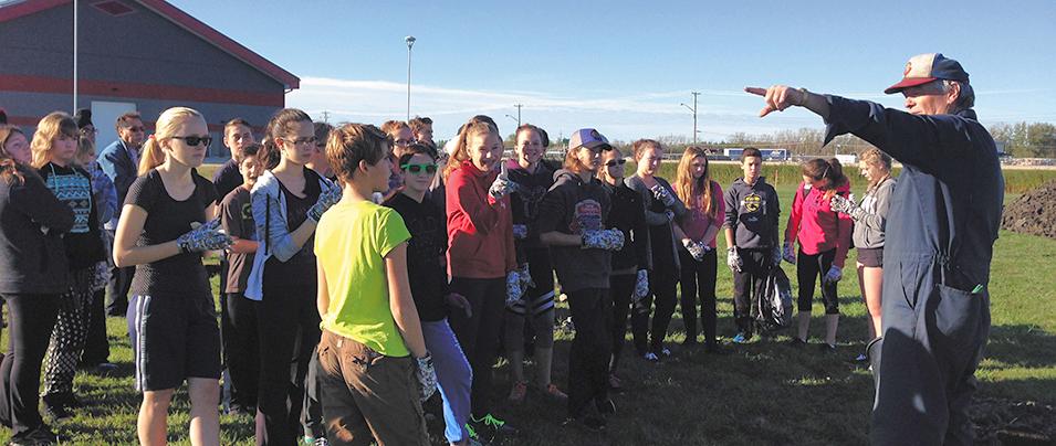Roger Perron directing the tree-planters