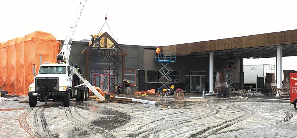 Construction continues on the new Tim Hortons and Shell gas station
