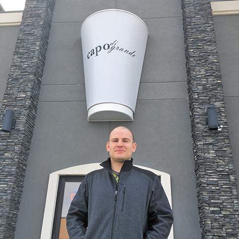 Chris Ewen outside Capo in Île-des-Chênes