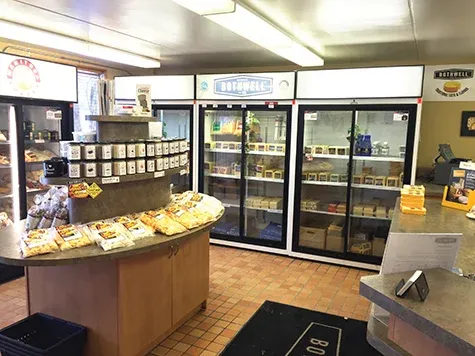 The current, somewhat dated cheese shop