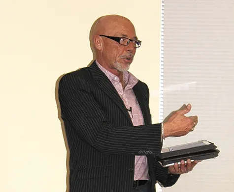 John Falk speaks at campaign event