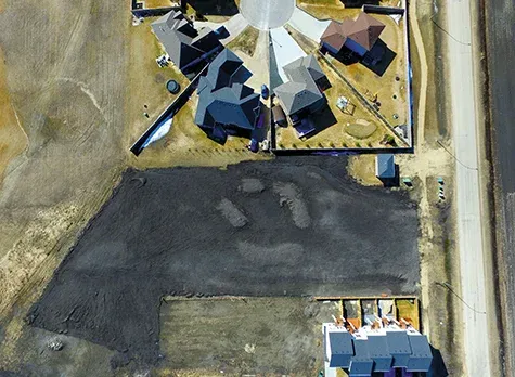 An aerial view of the Highlands Park project