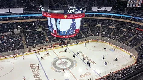 The view from Tim Hiebert's media perch at the Jets' home opener