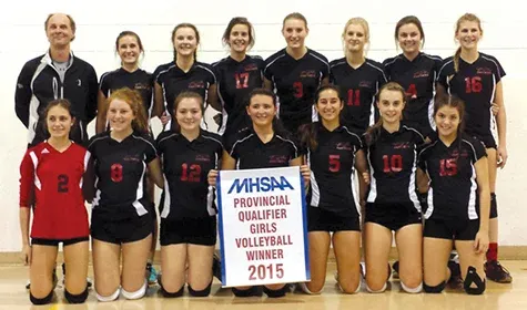 Niverville's Varsity Girls team at the regional playdowns