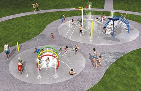 Rendering of the proposed splash pad layout