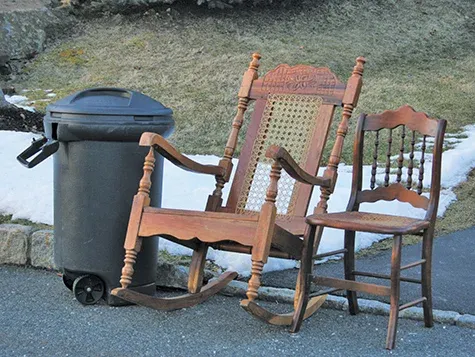Unwanted items left at the end of a driveway are up for grabs